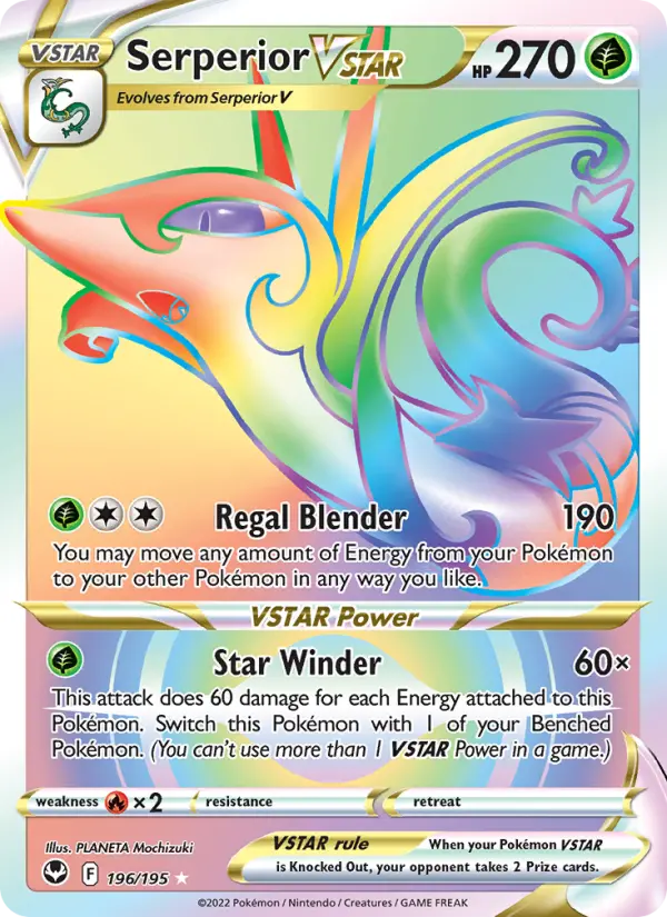 Serperior VSTAR 196 card from Silver Tempest