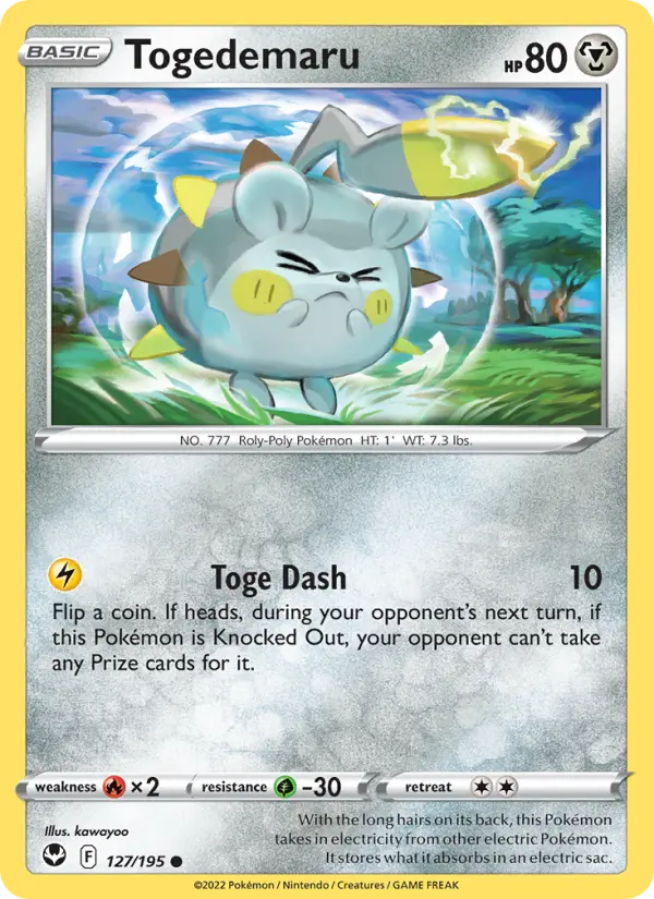 Togedemaru 127 card from Silver Tempest