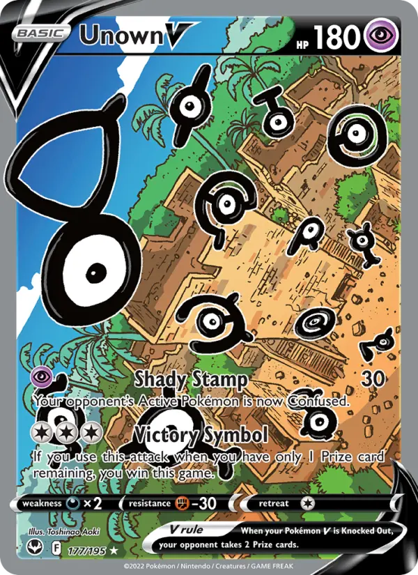 Unown V 177 — Silver Tempest 177, Holofoil finish