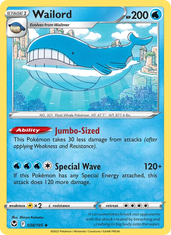 Wailord 38 card from Silver Tempest