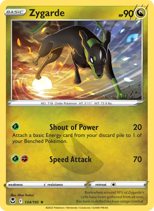 Zygarde 134 card from Silver Tempest