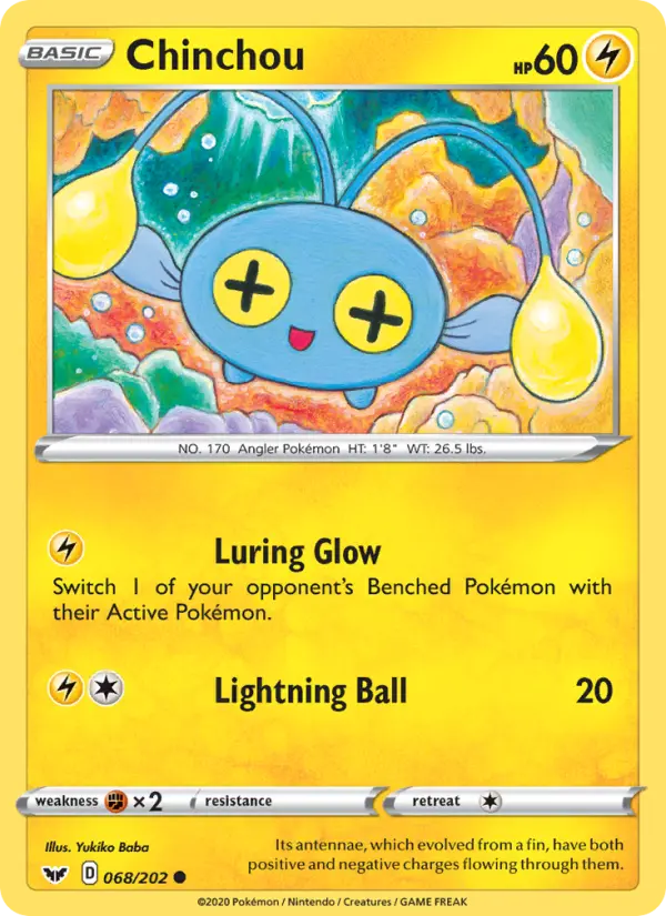 Chinchou 68 — Sword & Shield 68, Normal finish