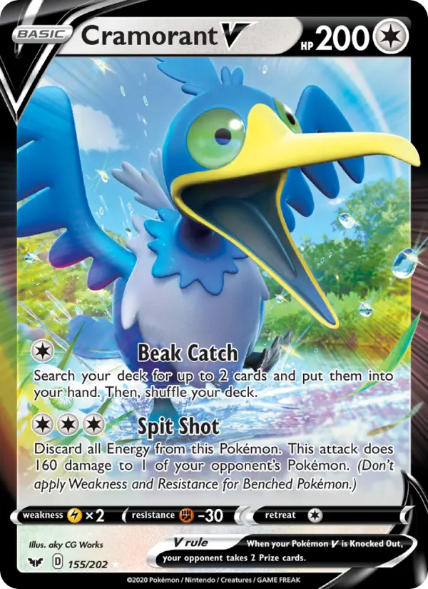 Cramorant V 155 card from Sword & Shield