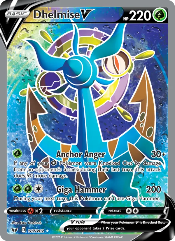 Dhelmise V 187 card from Sword & Shield
