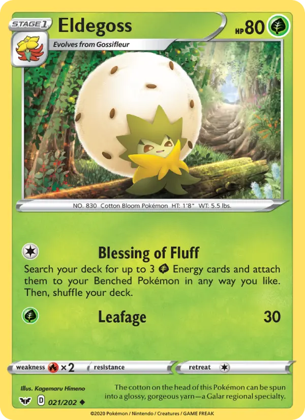 Eldegoss 21 card from Sword & Shield