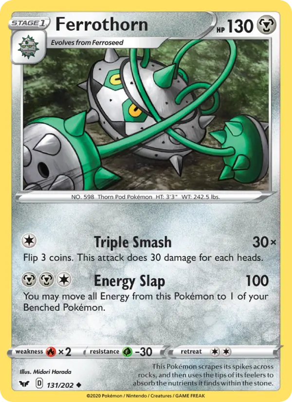 Ferrothorn 131 card from Sword & Shield