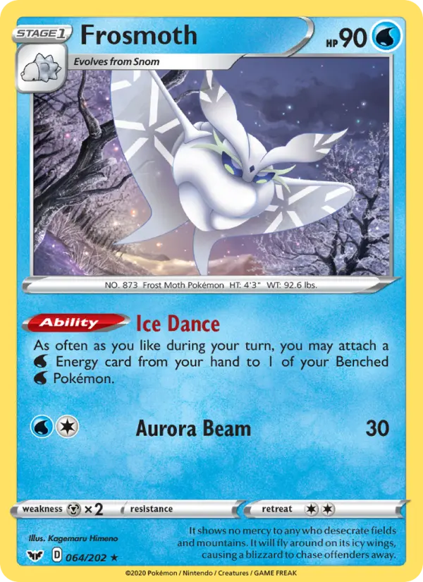 Frosmoth 64 card from Sword & Shield