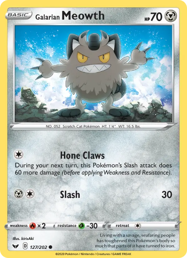 Galarian Meowth 127 — Sword & Shield 127, Normal finish
