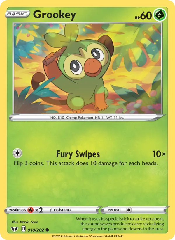 Grookey 10 — Sword & Shield 10, Normal finish