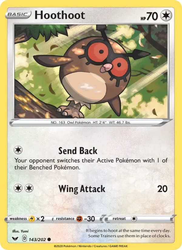 Hoothoot 143 card from Sword & Shield