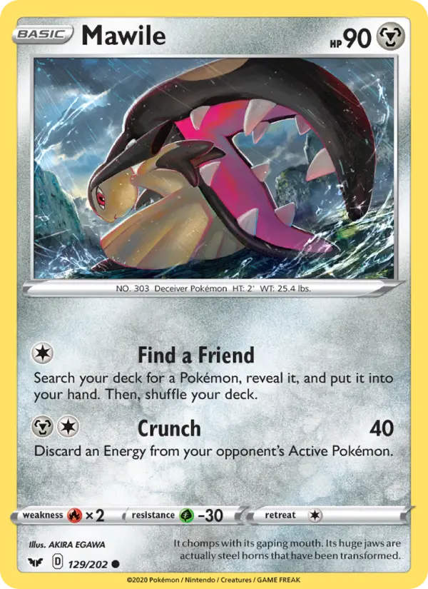 Mawile 129 card from Sword & Shield