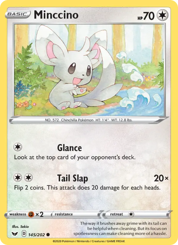 Minccino 145 card from Sword & Shield