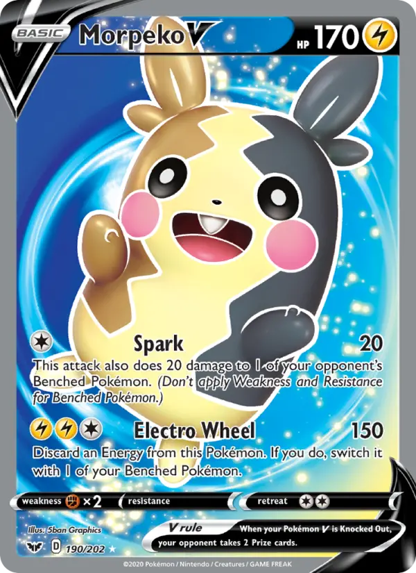 Morpeko V 190 card from Sword & Shield