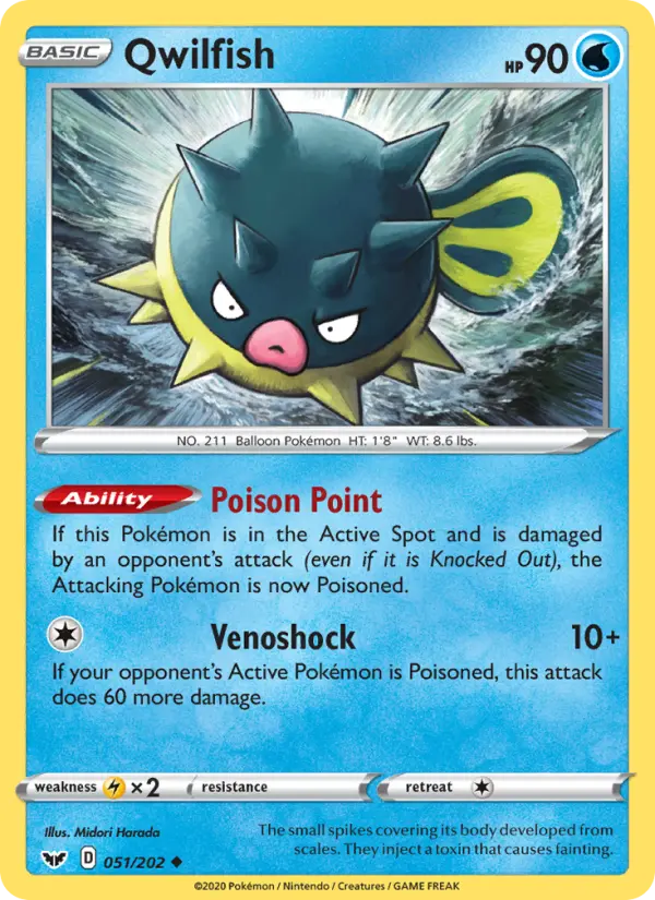 Qwilfish 51 card from Sword & Shield