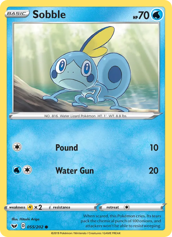 Sobble 55 card from Sword & Shield