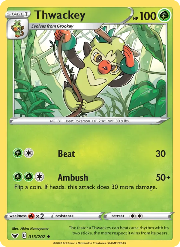 Thwackey 13 card from Sword & Shield