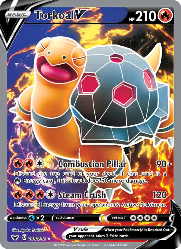 Torkoal V 188 card from Sword & Shield