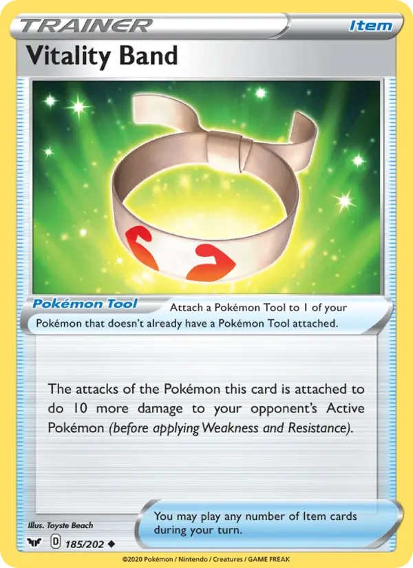 Vitality Band 185 card from Sword & Shield