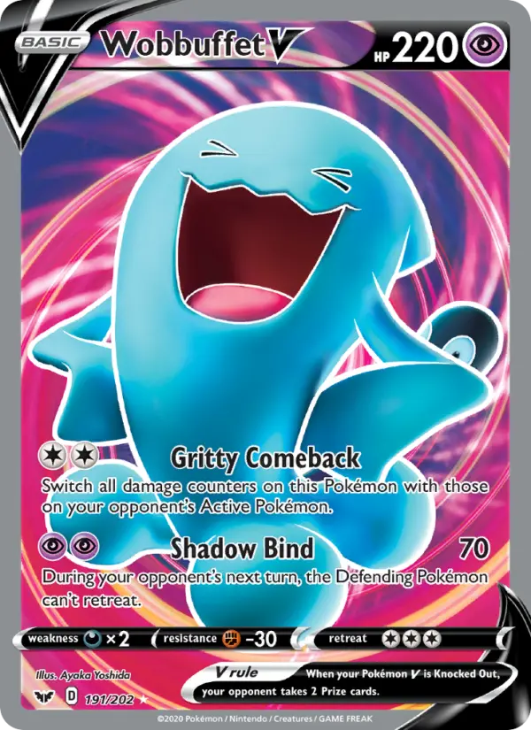 Wobbuffet V 191 — Sword & Shield 191, Holofoil finish