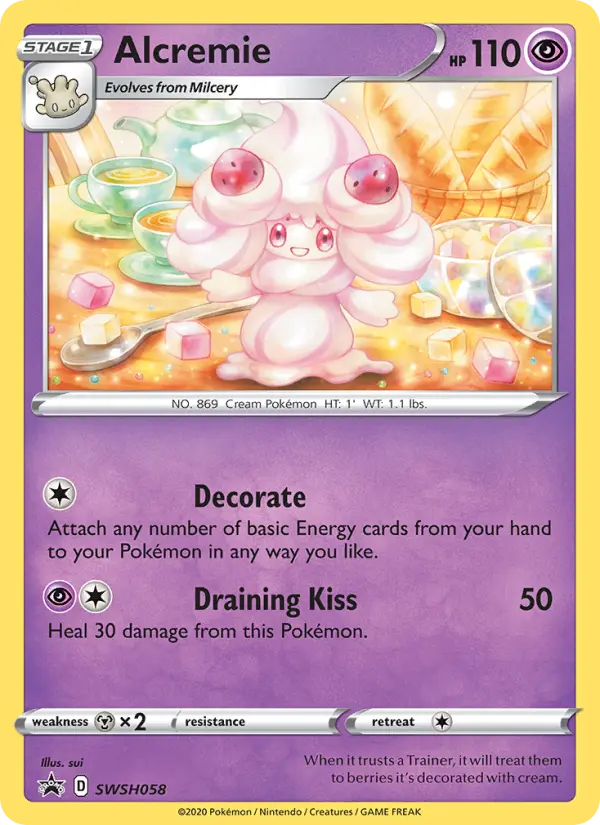 Alcremie SWSH058 — SWSH Black Star Promos SWSH058, Holofoil finish
