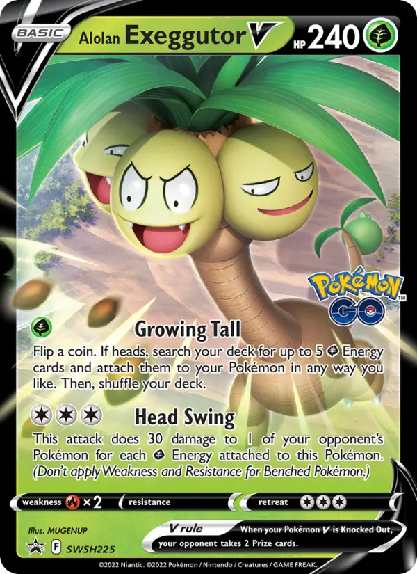 Alolan Exeggutor V SWSH225 card from SWSH Black Star Promos
