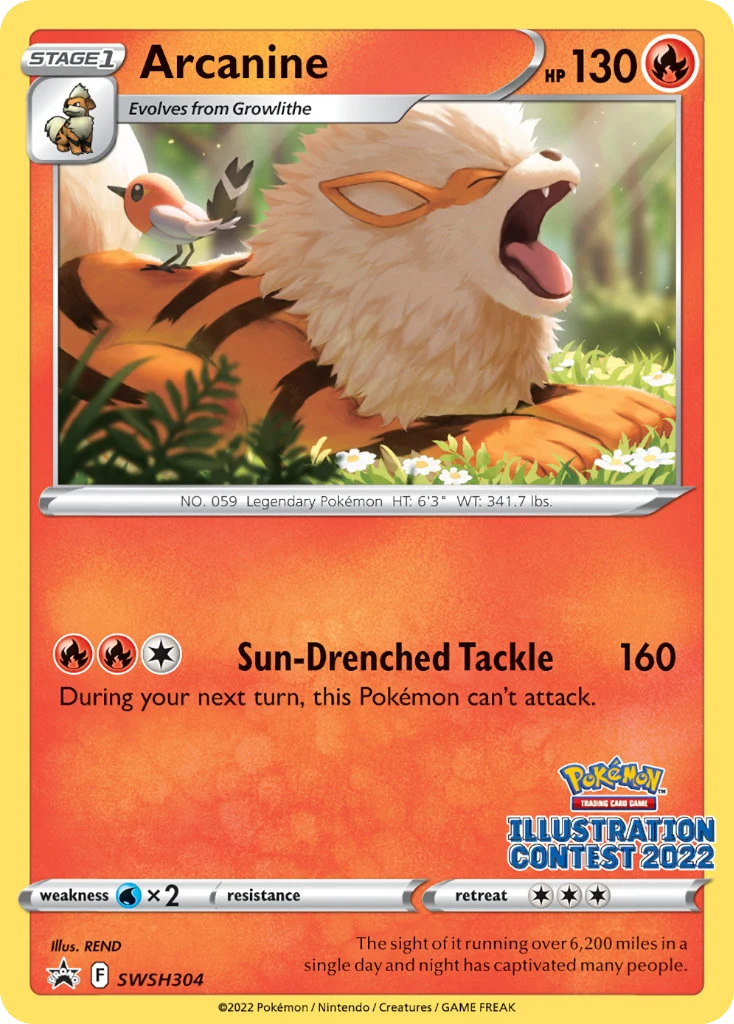 Arcanine SWSH304 card from SWSH Black Star Promos