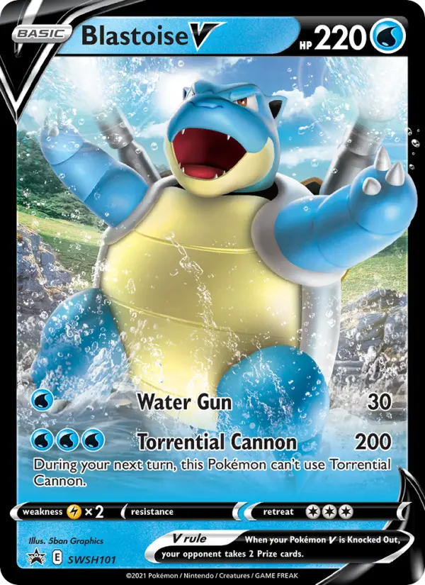 Blastoise V SWSH101 — SWSH Black Star Promos SWSH101, Holofoil finish