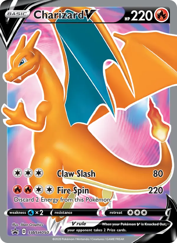 Charizard V SWSH050 card from SWSH Black Star Promos