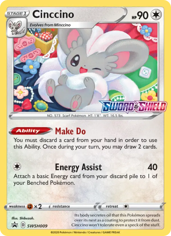 Cinccino SWSH009 card from SWSH Black Star Promos