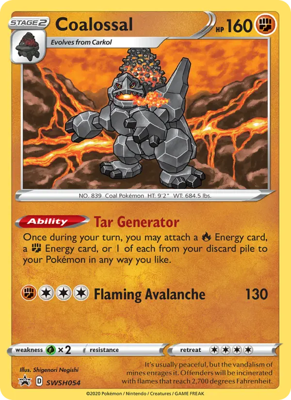 Coalossal SWSH054 — SWSH Black Star Promos SWSH054, Holofoil finish