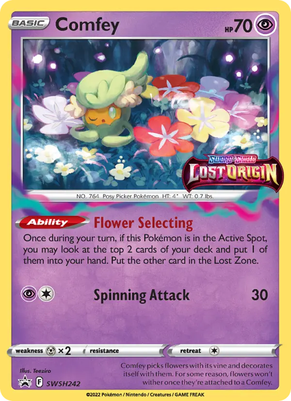 Comfey SWSH242 card from SWSH Black Star Promos