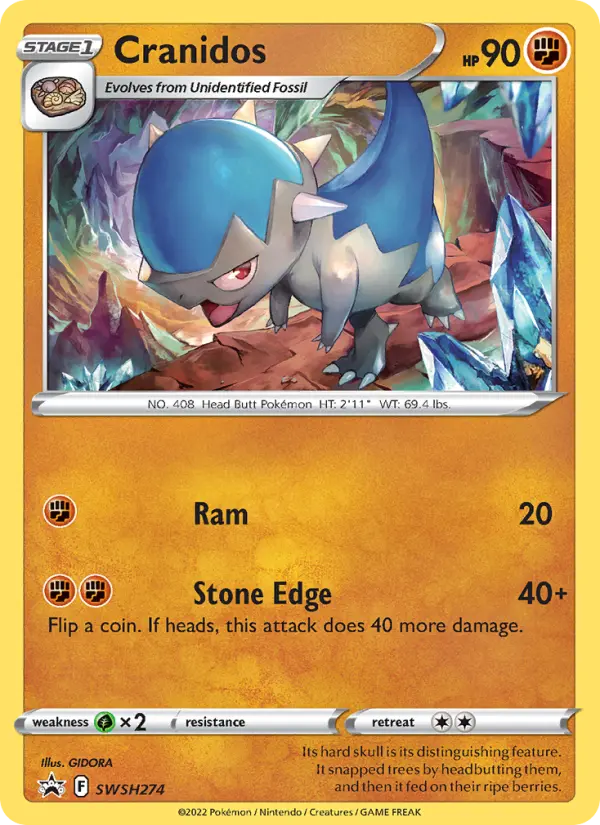 Cranidos SWSH274 — SWSH Black Star Promos SWSH274, Holofoil finish