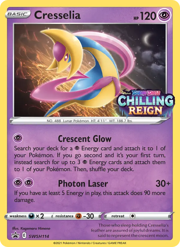 Cresselia SWSH114 card from SWSH Black Star Promos