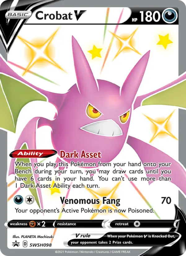 Crobat V SWSH098 — SWSH Black Star Promos SWSH098, Holofoil finish