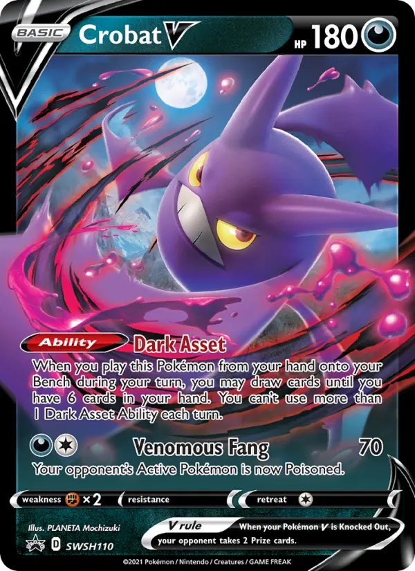 Crobat V SWSH110 — SWSH Black Star Promos SWSH110, Holofoil finish