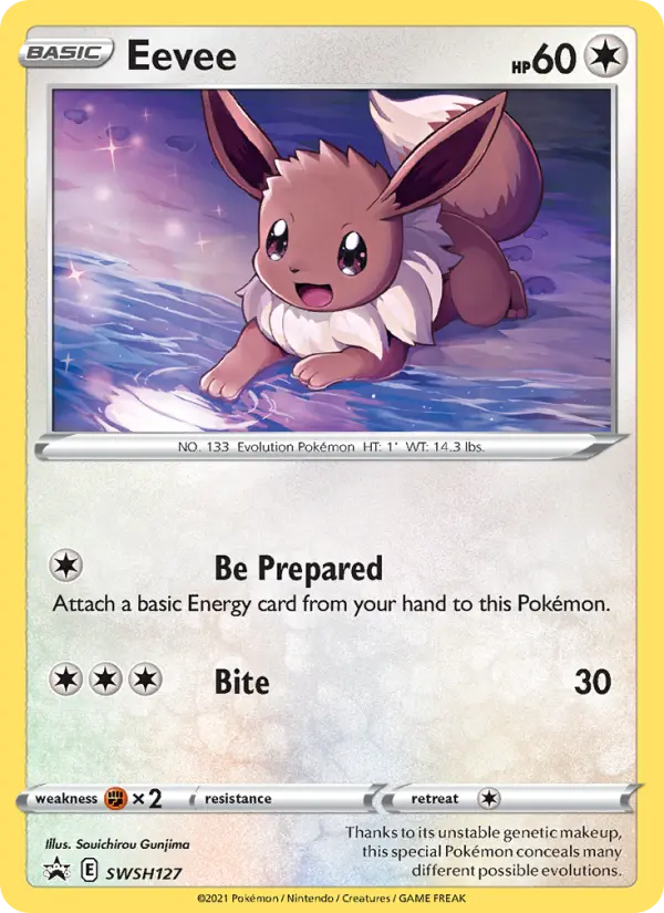 Eevee SWSH127 card from SWSH Black Star Promos