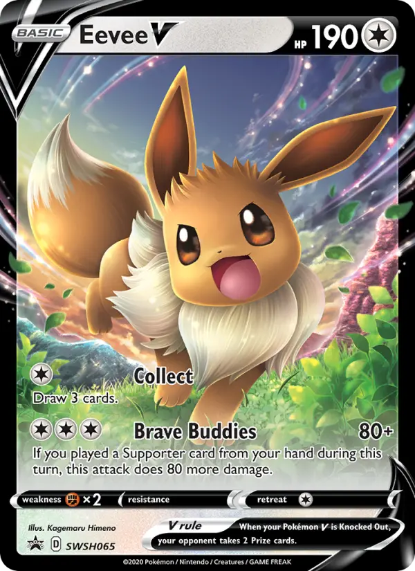 Eevee V SWSH065 — SWSH Black Star Promos SWSH065, Holofoil finish