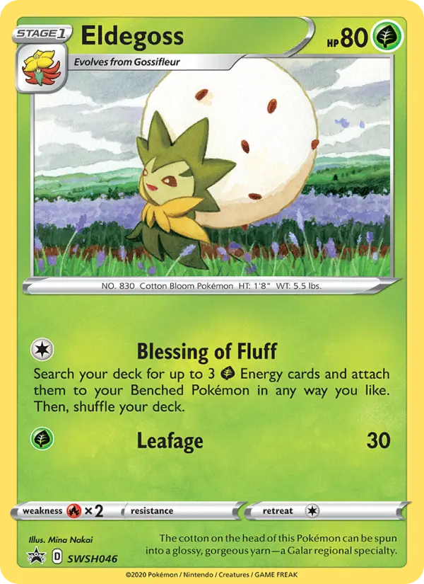Eldegoss SWSH046 — SWSH Black Star Promos SWSH046, Holofoil finish