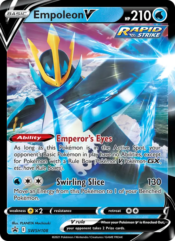 Empoleon V SWSH108 card from SWSH Black Star Promos