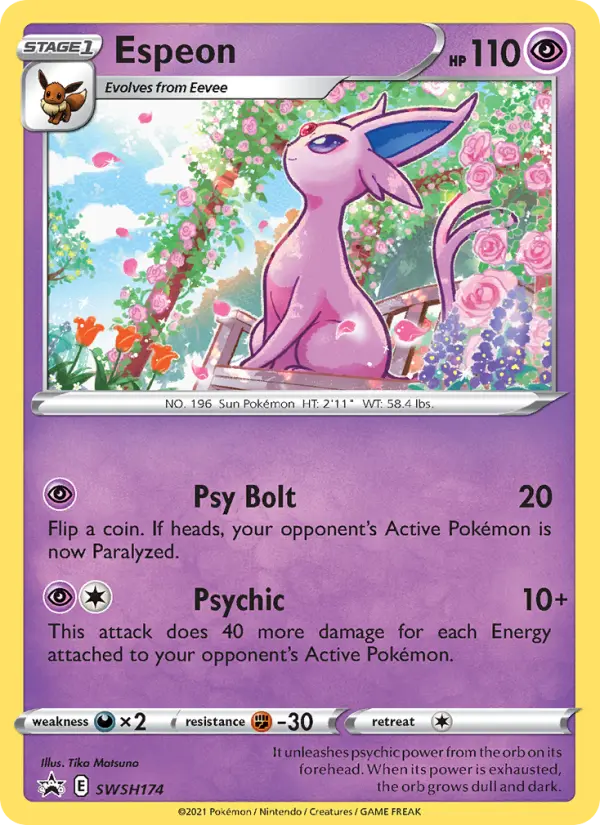 Espeon SWSH174 — SWSH Black Star Promos SWSH174, Holofoil finish