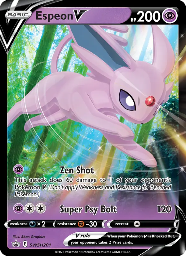 Espeon V SWSH201 — SWSH Black Star Promos SWSH201, Holofoil finish