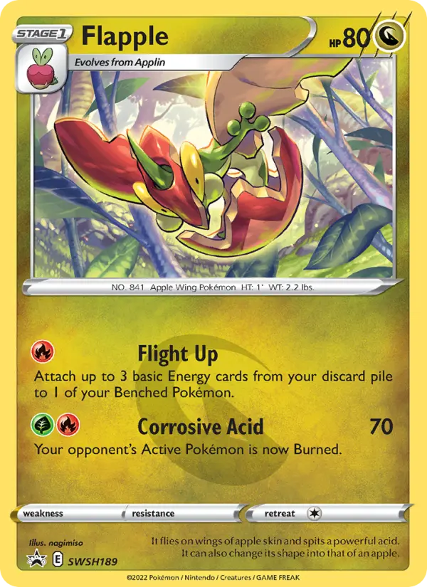 Flapple SWSH189 card from SWSH Black Star Promos