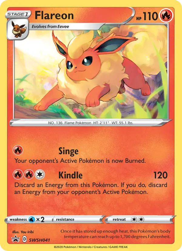 Flareon SWSH041 card from SWSH Black Star Promos