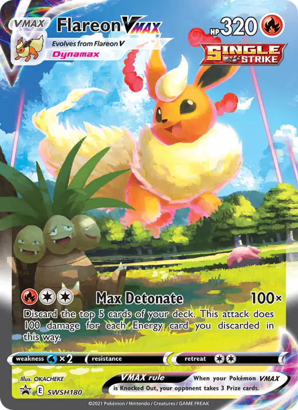 Flareon VMAX SWSH180 card from SWSH Black Star Promos