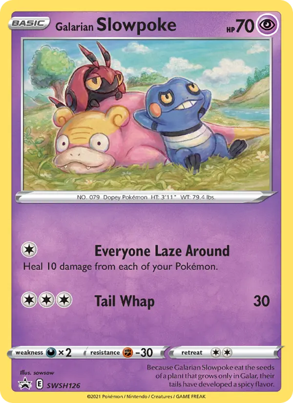 Galarian Slowpoke SWSH126 card from SWSH Black Star Promos
