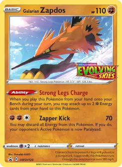 Galarian Zapdos — SWSH Black Star Promos #SWSH124