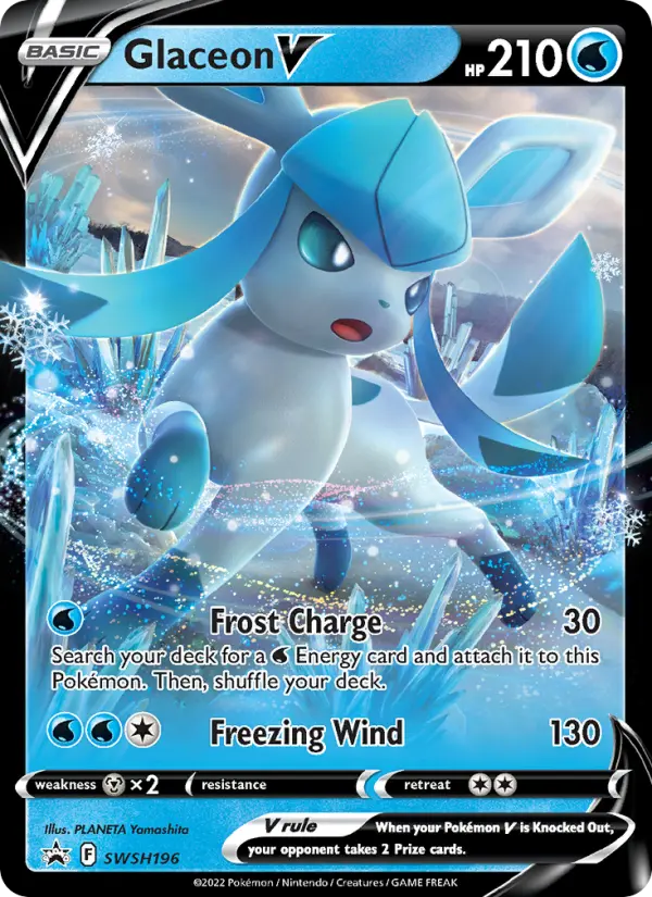 Glaceon V SWSH196 — SWSH Black Star Promos SWSH196, Holofoil finish