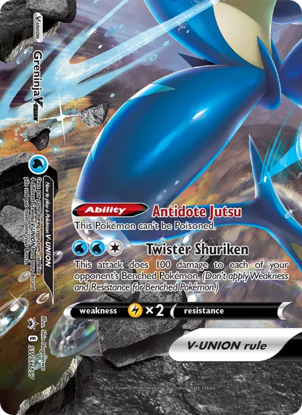 Greninja V-UNION SWSH157 — SWSH Black Star Promos SWSH157, Holofoil finish