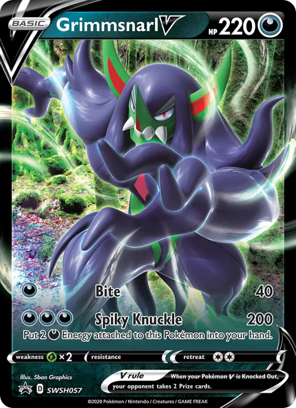 Grimmsnarl V SWSH057 card from SWSH Black Star Promos