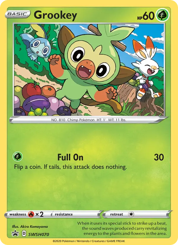 Grookey SWSH070 — SWSH Black Star Promos SWSH070, Holofoil finish